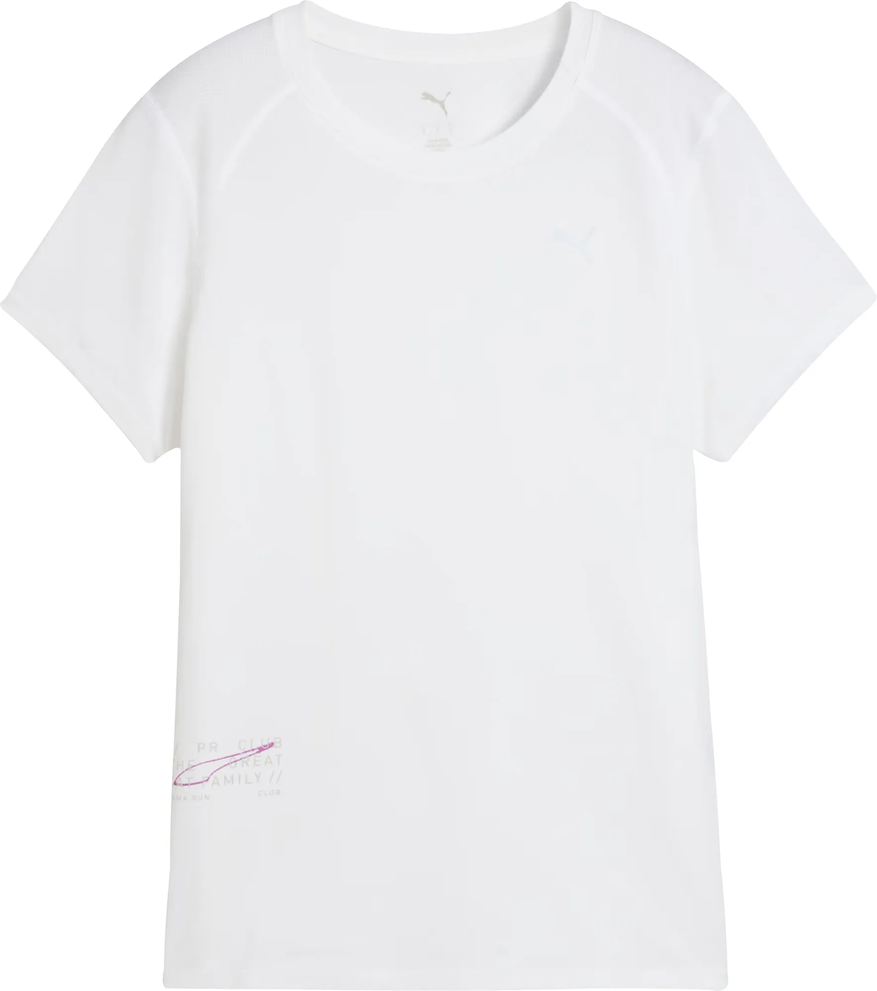 Puma Run Graphic Mesh Short Sleeve Womens Running Top - White