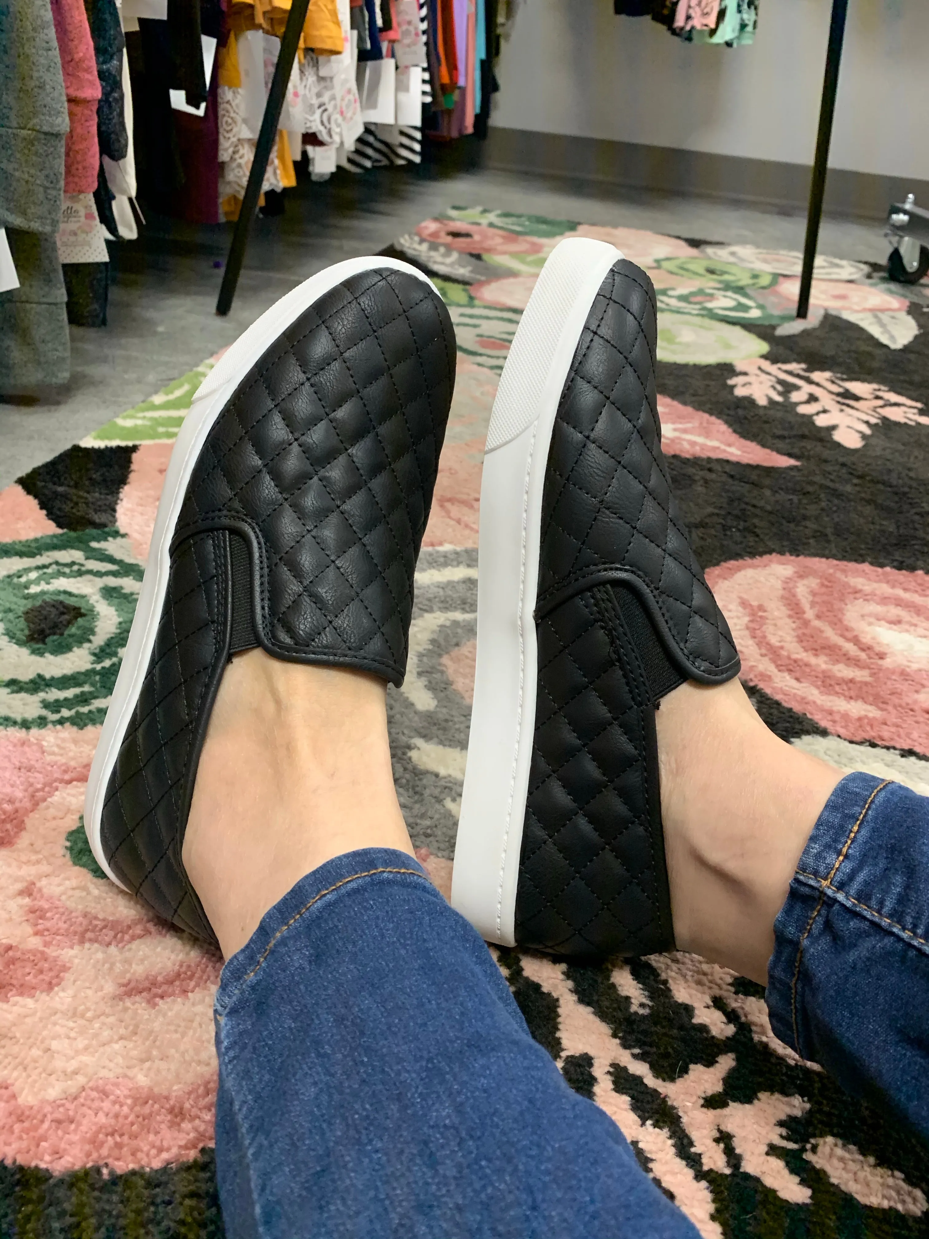 Quilted Sneakers | Black
