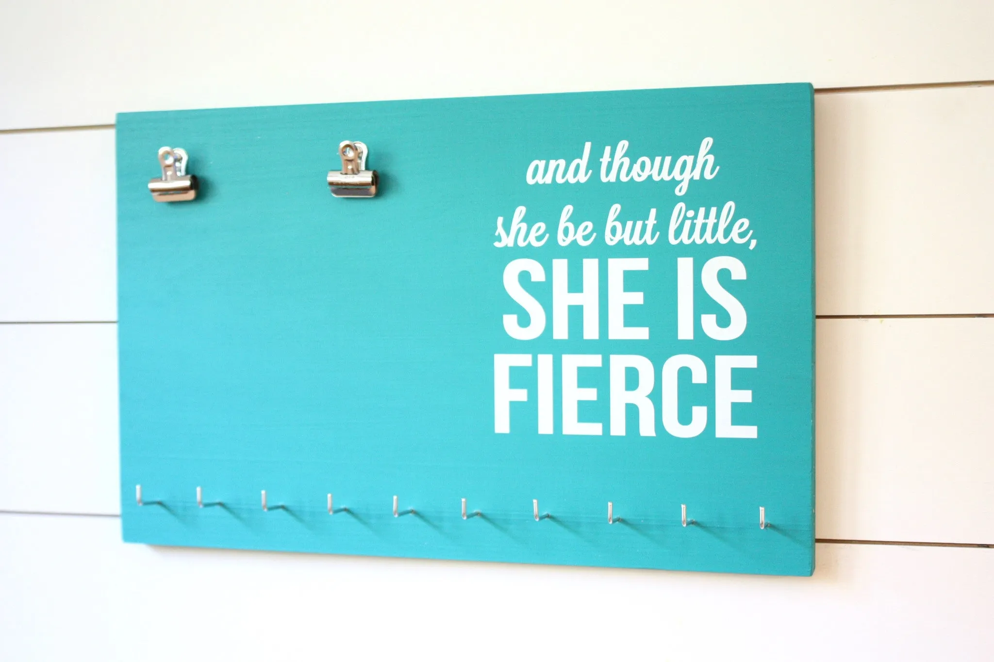 Race Bib & Medal Holder - And though she be but little, she is fierce