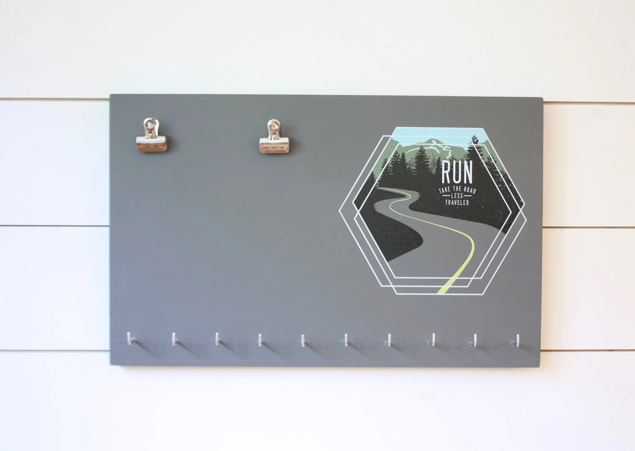 Race Bib & Medal Holder - Run Take the road less traveled