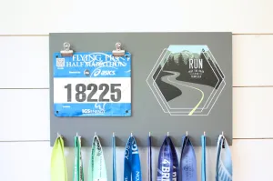 Race Bib & Medal Holder - Run Take the road less traveled