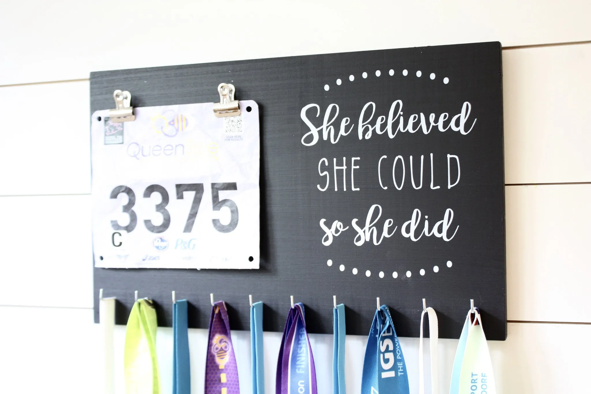 Race Bib & Medal Holder - She Believed She Could So She Did