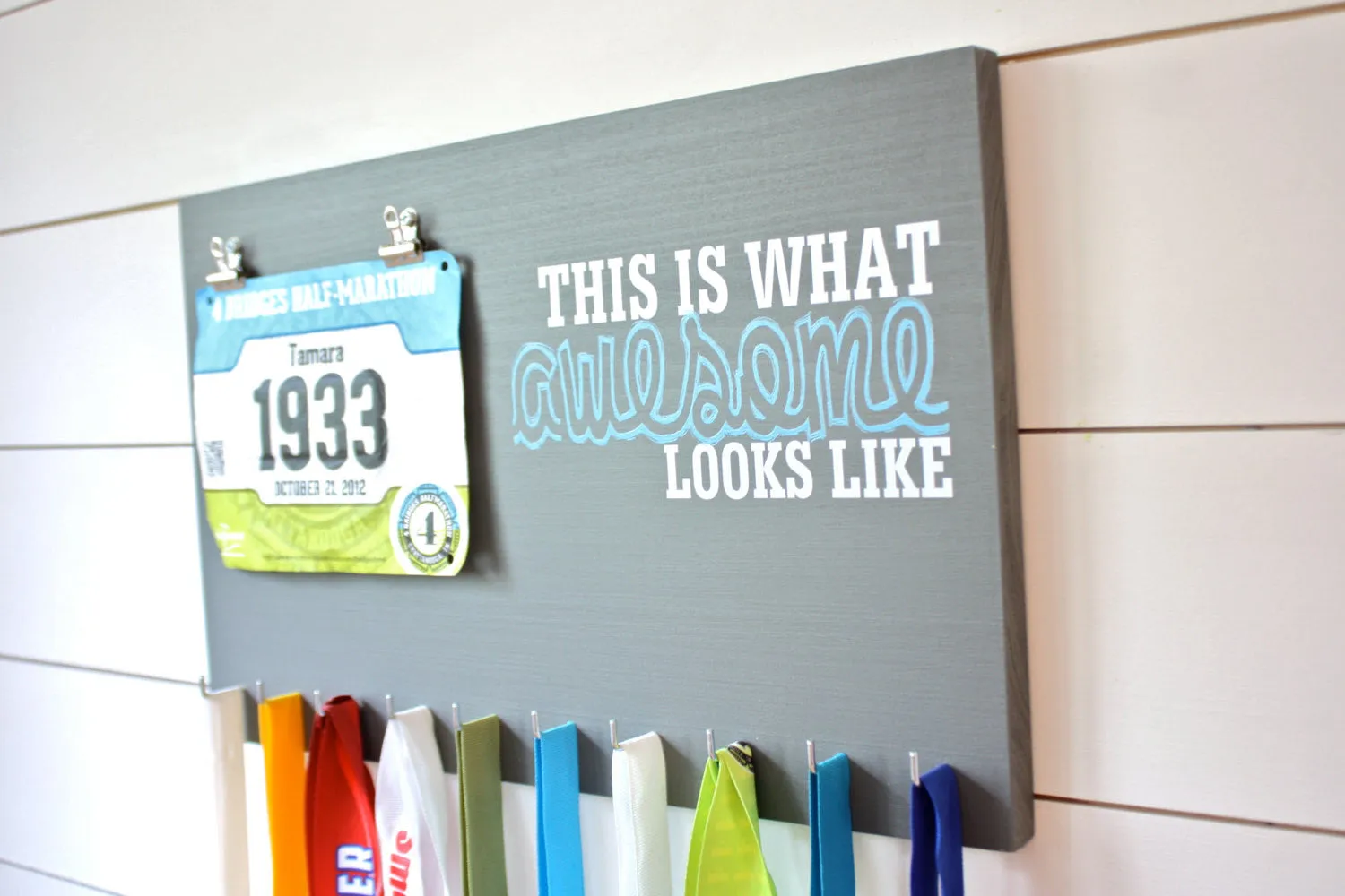 Race Bib & Medal Holder - This is What Awesome Looks Like