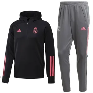 Real Madrid black/grey hooded training technical tracksuit 2020/21 - Adidas