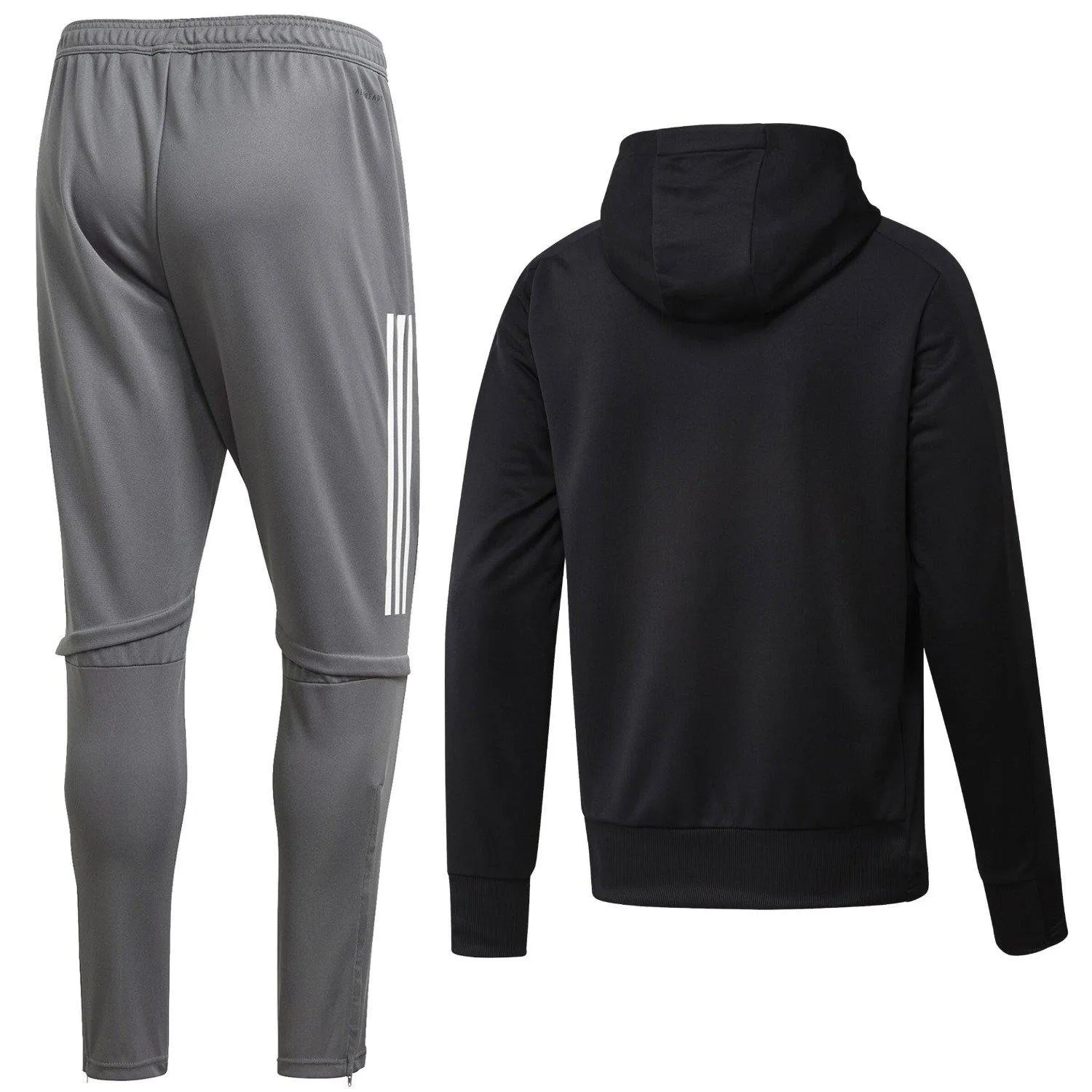 Real Madrid black/grey hooded training technical tracksuit 2020/21 - Adidas