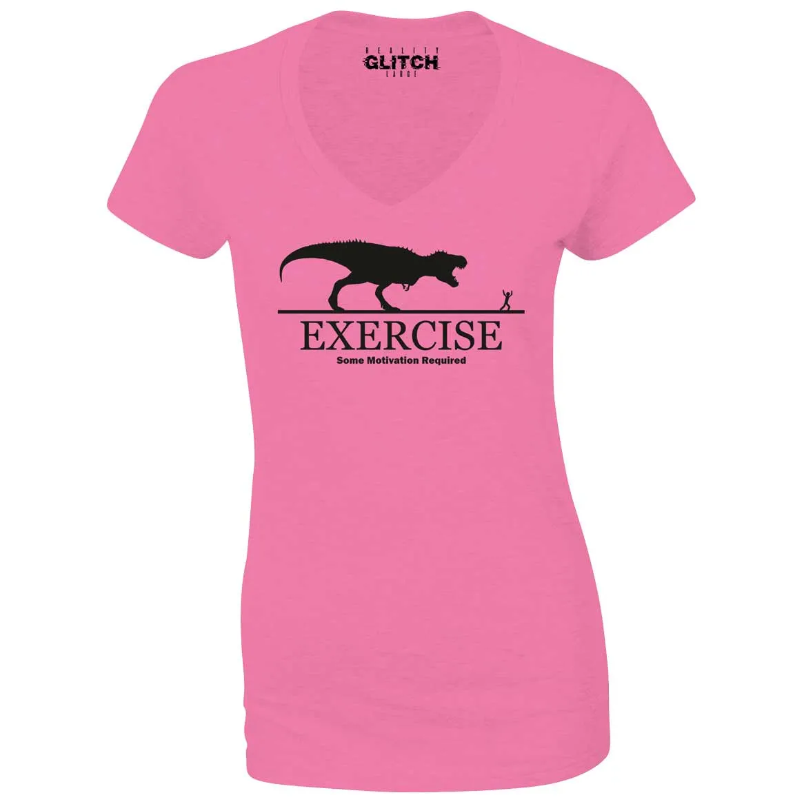 Reality Glitch Exercise Motivation Required Womens T-Shirt - V-Neck