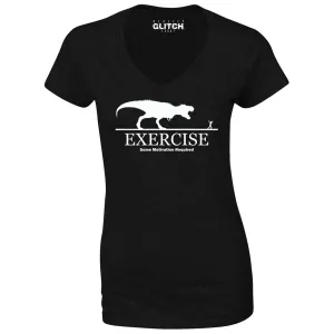 Reality Glitch Exercise Motivation Required Womens T-Shirt - V-Neck