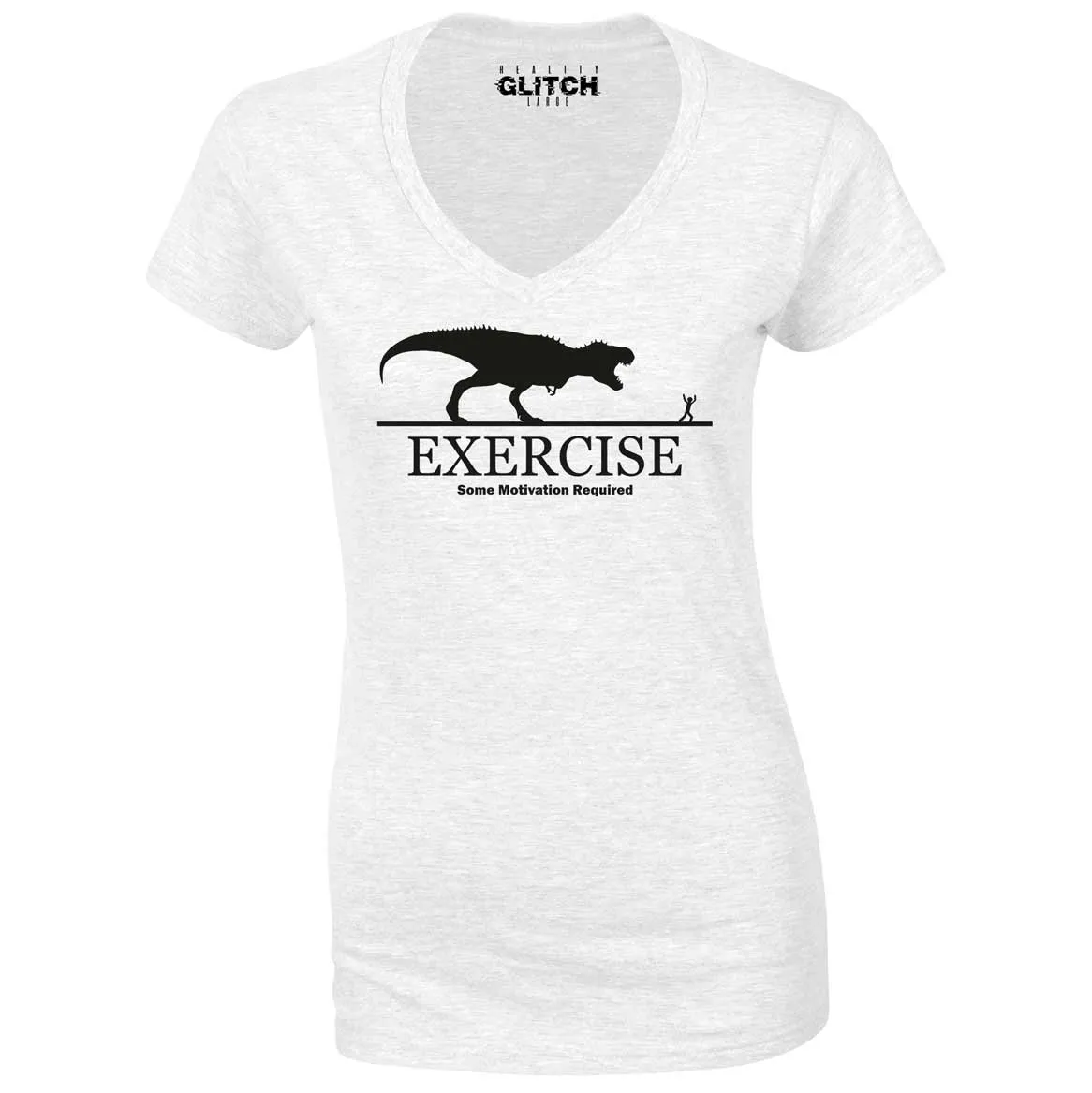Reality Glitch Exercise Motivation Required Womens T-Shirt - V-Neck