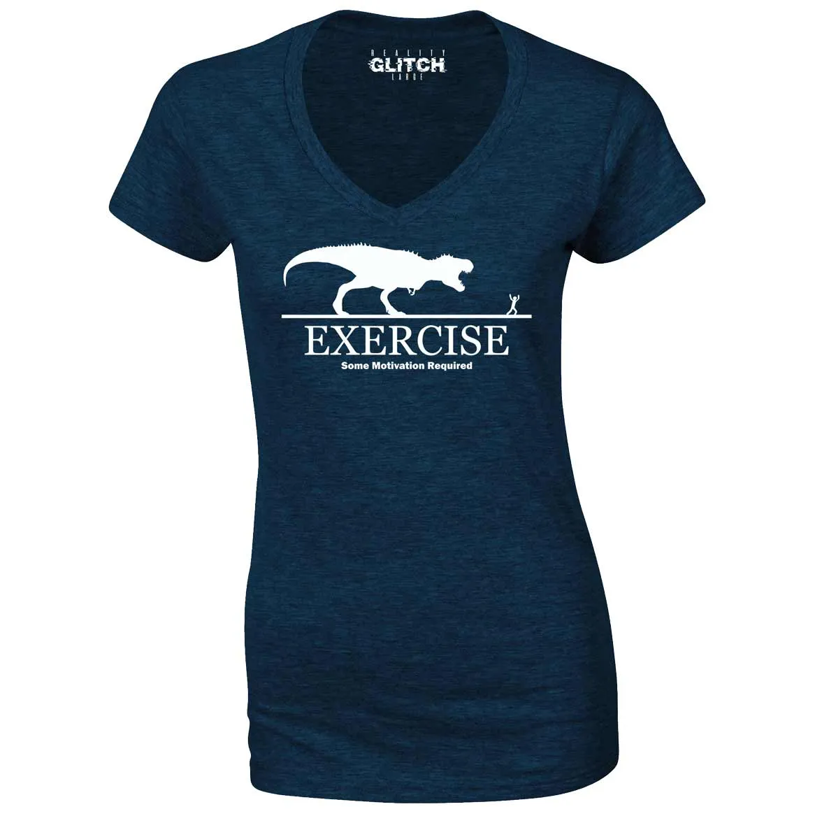 Reality Glitch Exercise Motivation Required Womens T-Shirt - V-Neck