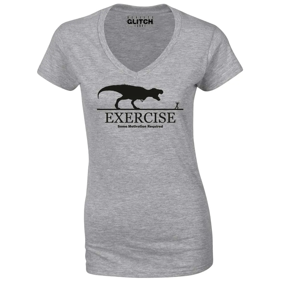 Reality Glitch Exercise Motivation Required Womens T-Shirt - V-Neck