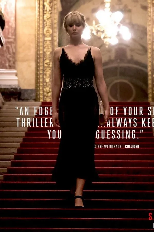Red Sparrow Jennifer Dress Lawrence Black Lace Spaghetti Straps Prom Dress