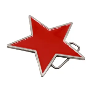 Red Star Enamel Metal Belt Buckle