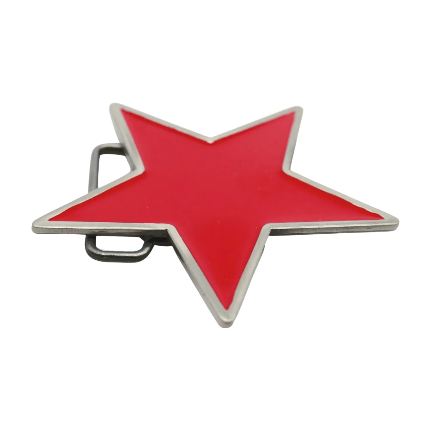 Red Star Enamel Metal Belt Buckle