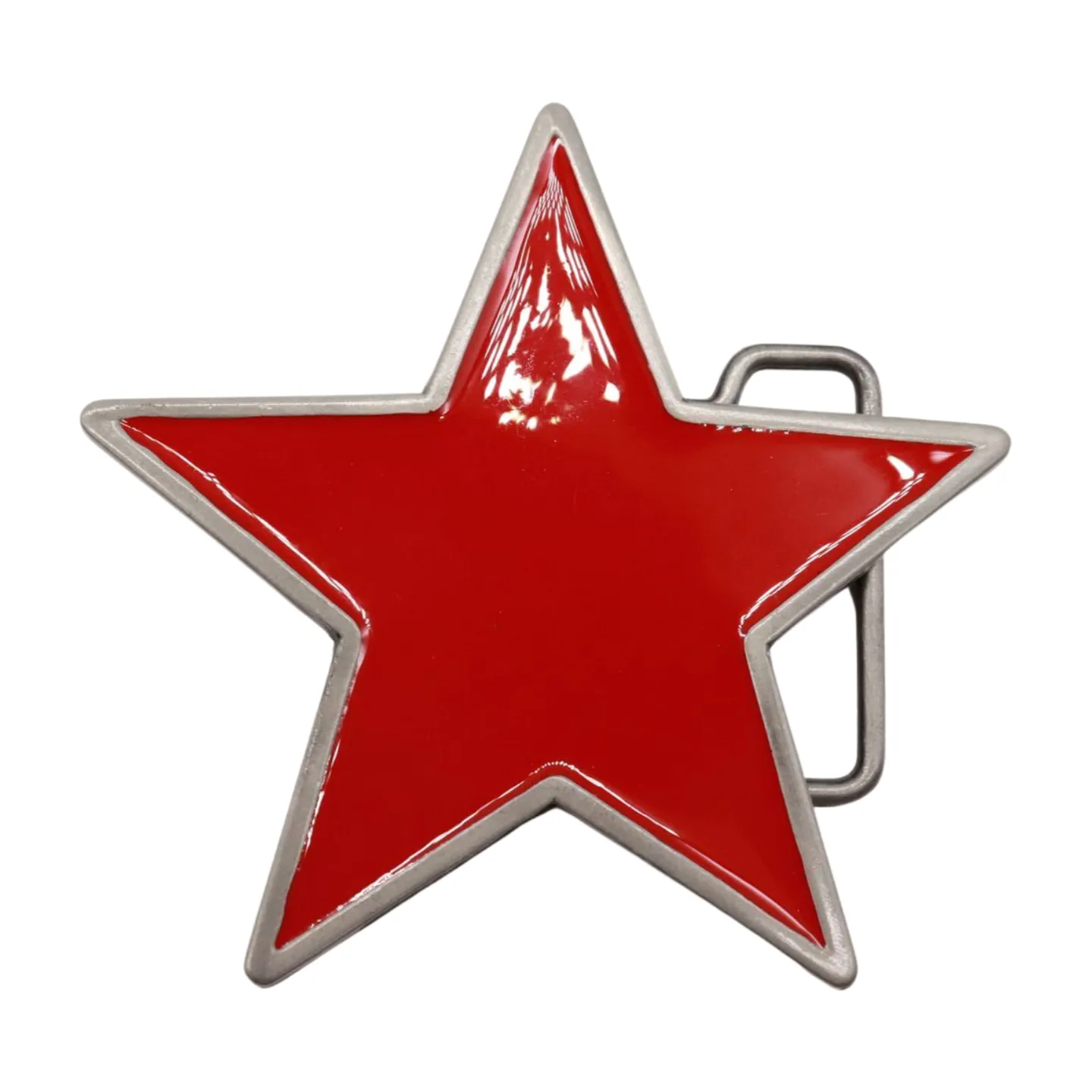 Red Star Enamel Metal Belt Buckle