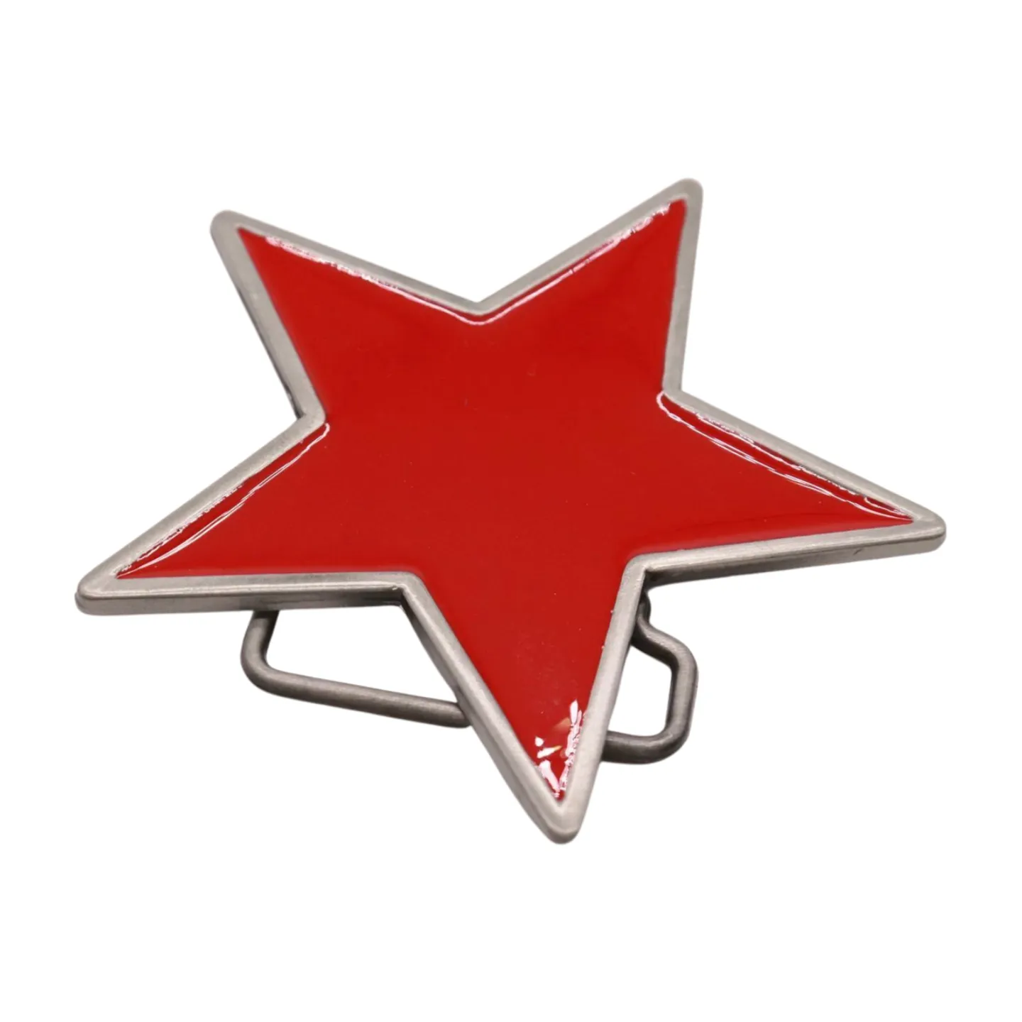 Red Star Enamel Metal Belt Buckle