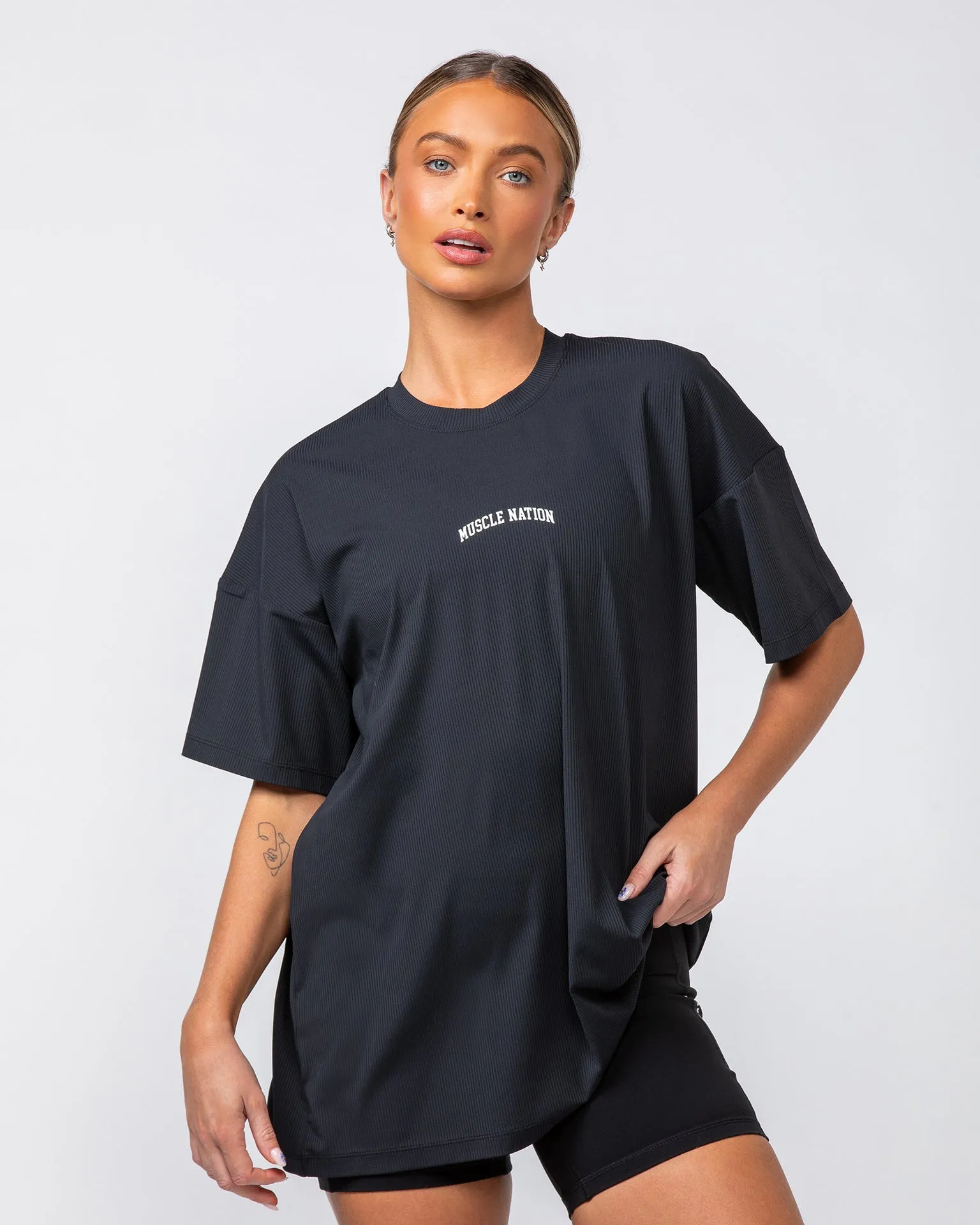 Relaxed Rib Training Tee - Black