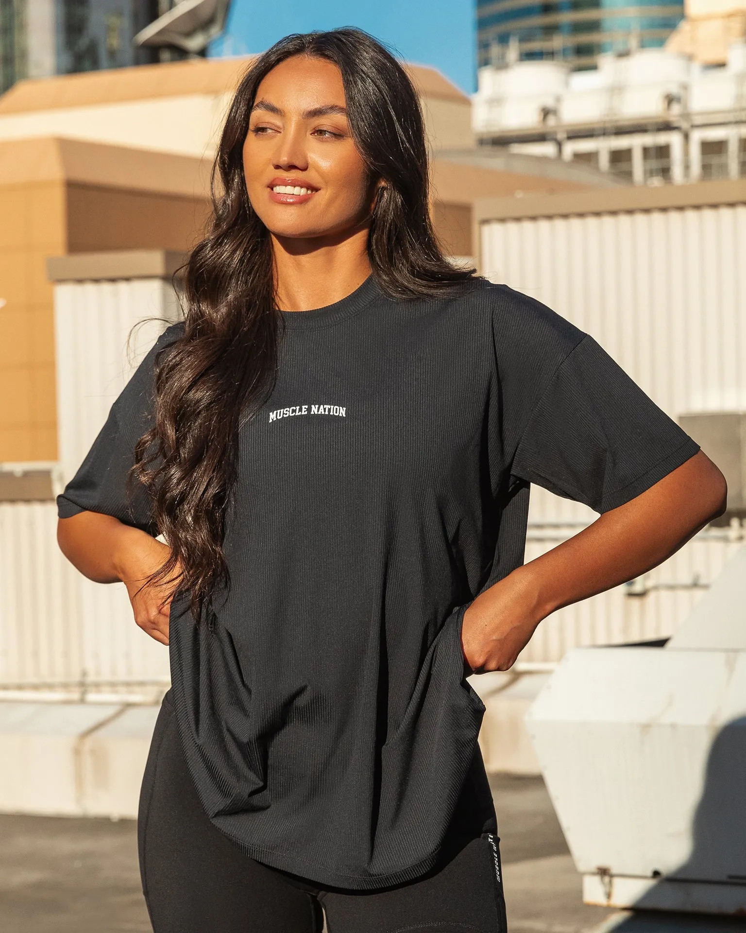 Relaxed Rib Training Tee - Black