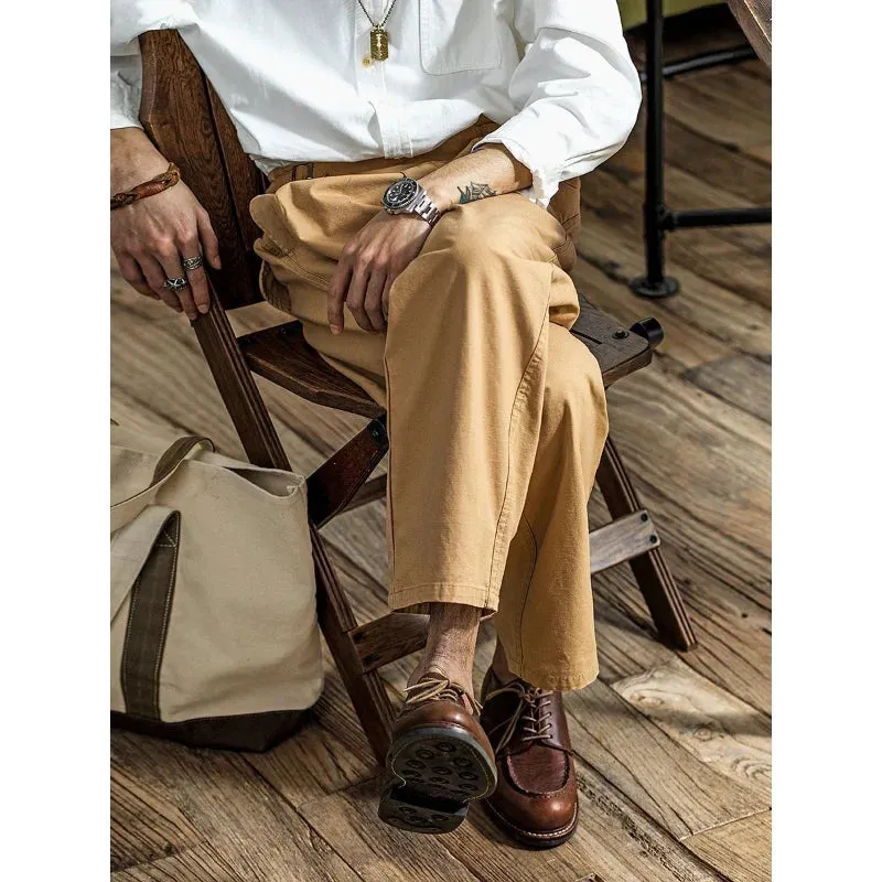 Retro Military Gurkha Pants - Improved Tooling Trousers with High Waist, Straight Loose Wide Leg Design