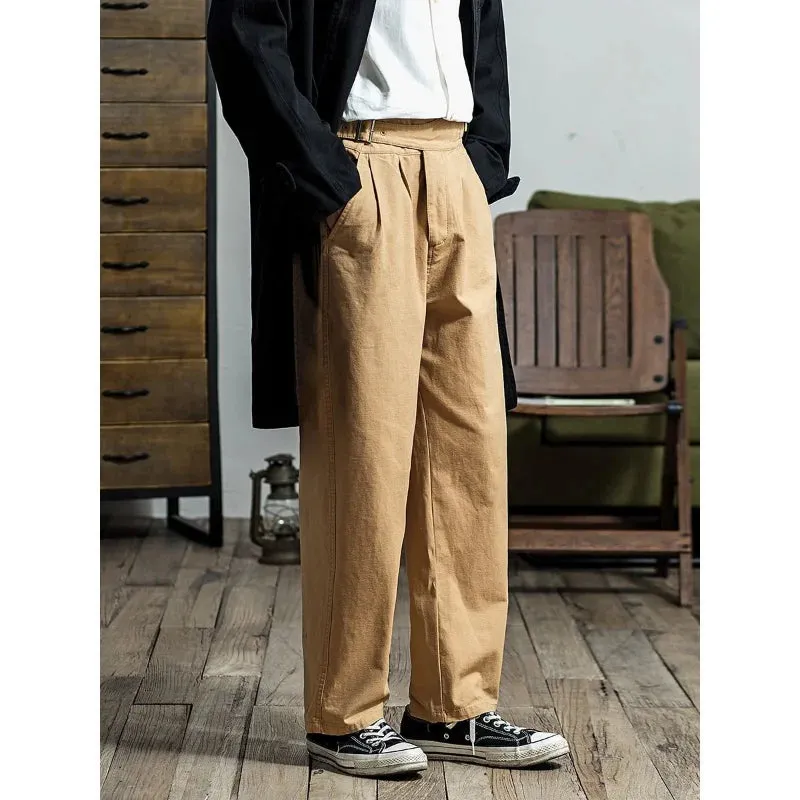 Retro Military Gurkha Pants - Improved Tooling Trousers with High Waist, Straight Loose Wide Leg Design