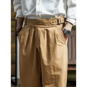 Retro Military Gurkha Pants - Improved Tooling Trousers with High Waist, Straight Loose Wide Leg Design