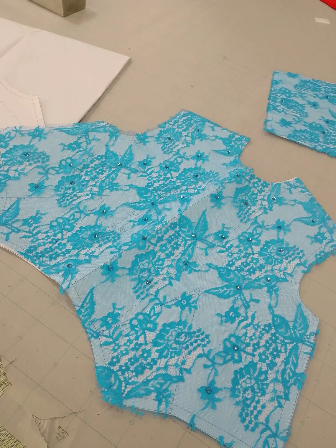 Rosemary Clooney and Vera Ellen Sisters Blue Lace Dress from White Christmas