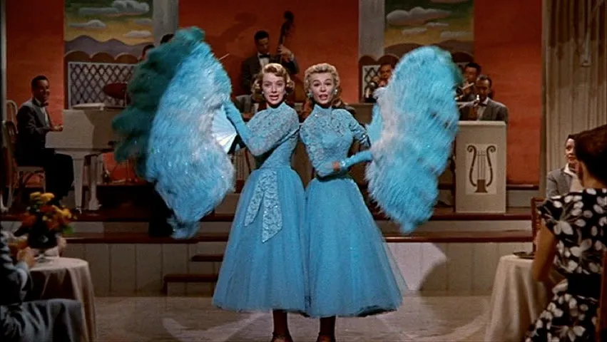 Rosemary Clooney and Vera Ellen Sisters Blue Lace Dress from White Christmas