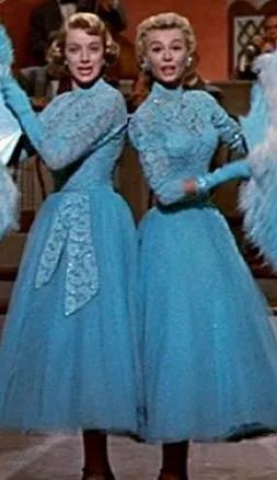Rosemary Clooney and Vera Ellen Sisters Blue Lace Dress from White Christmas