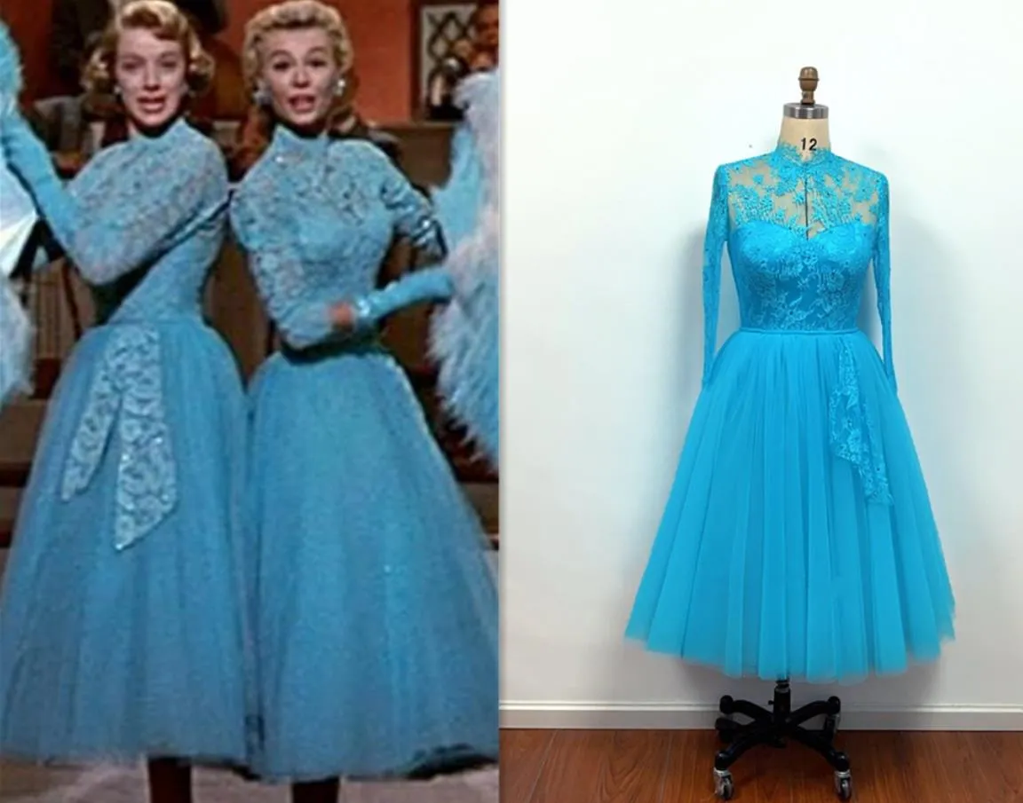Rosemary Clooney and Vera Ellen Sisters Blue Lace Dress from White Christmas