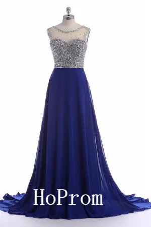 Royal Blue Prom Dresses,A-Line Prom Dress,Evening Dress