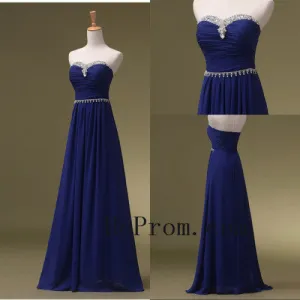 Royal Blue Prom Dresses,Sweetheart Prom Dress,Evening Dress