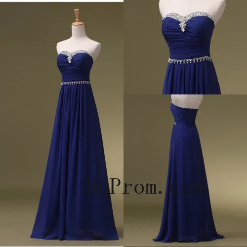Royal Blue Prom Dresses,Sweetheart Prom Dress,Evening Dress