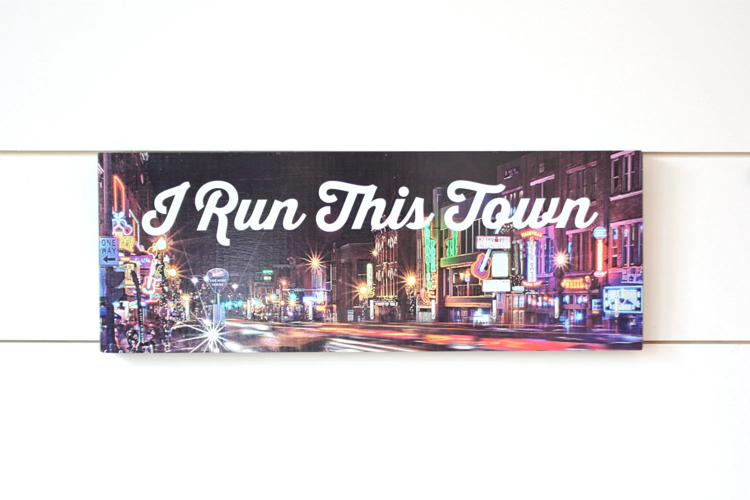 Running Medal Holder - I Run This Town Nashville, TN (Broadway) - Medium (Full Color)