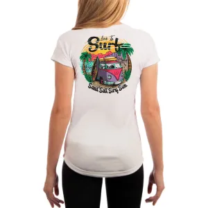 SAND.SALT.SURF.SUN. Surf Bus Women's UPF 50  UV Sun Protection Performance Short Sleeve T-Shirt