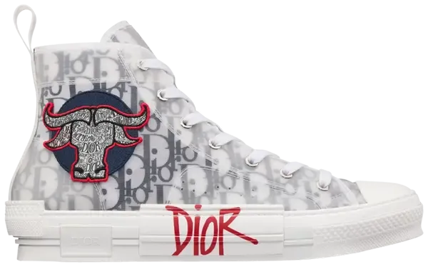 Shawn Stussy x Dior B23 High 'Ox Head Embroidery Patch' Sneakers for Men