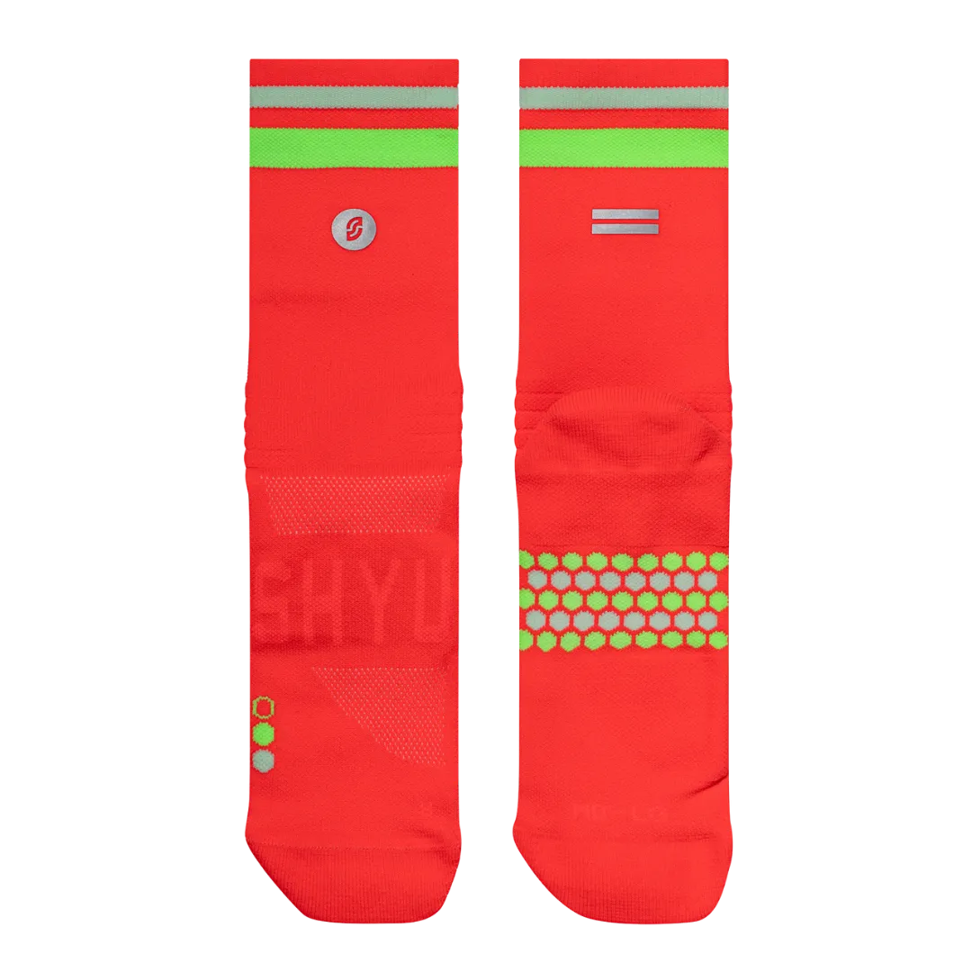 SHYU - Racing Socks - Crimson/Lime/Powder