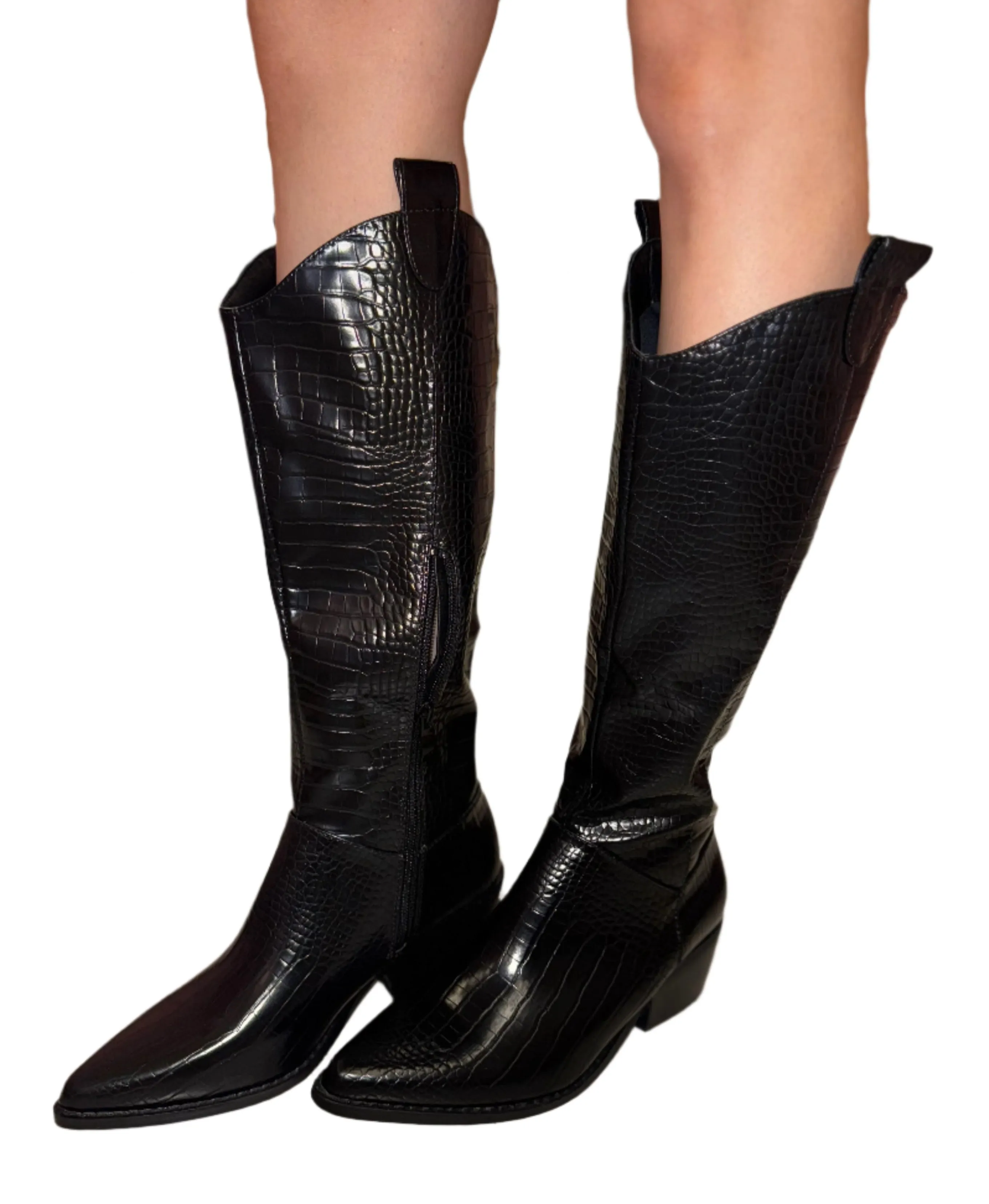 SNAKE PRINT FAUX LEATHER WESTERN STYLE BOOT VANESSA05