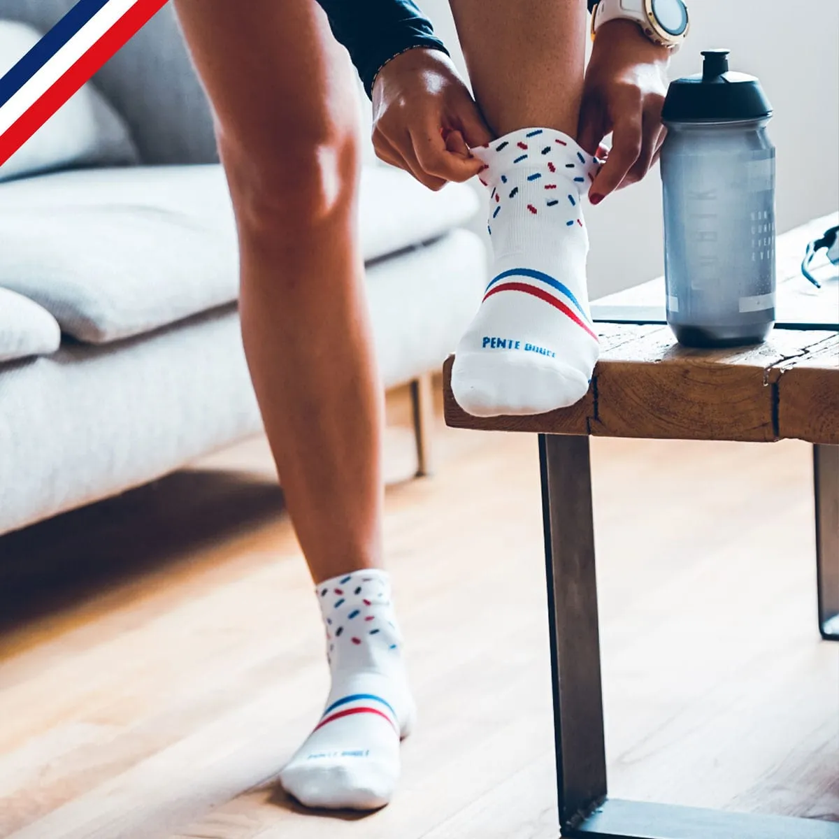 Socquettes de running - La blanche à confettis