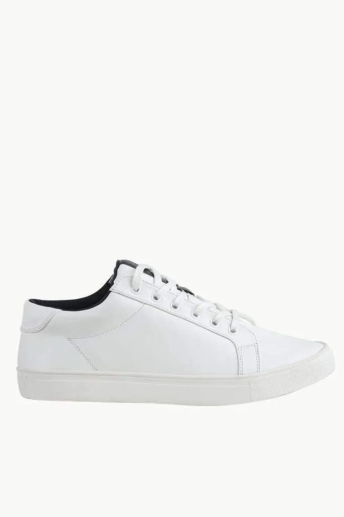 Solid Faux Leather Plimsolls