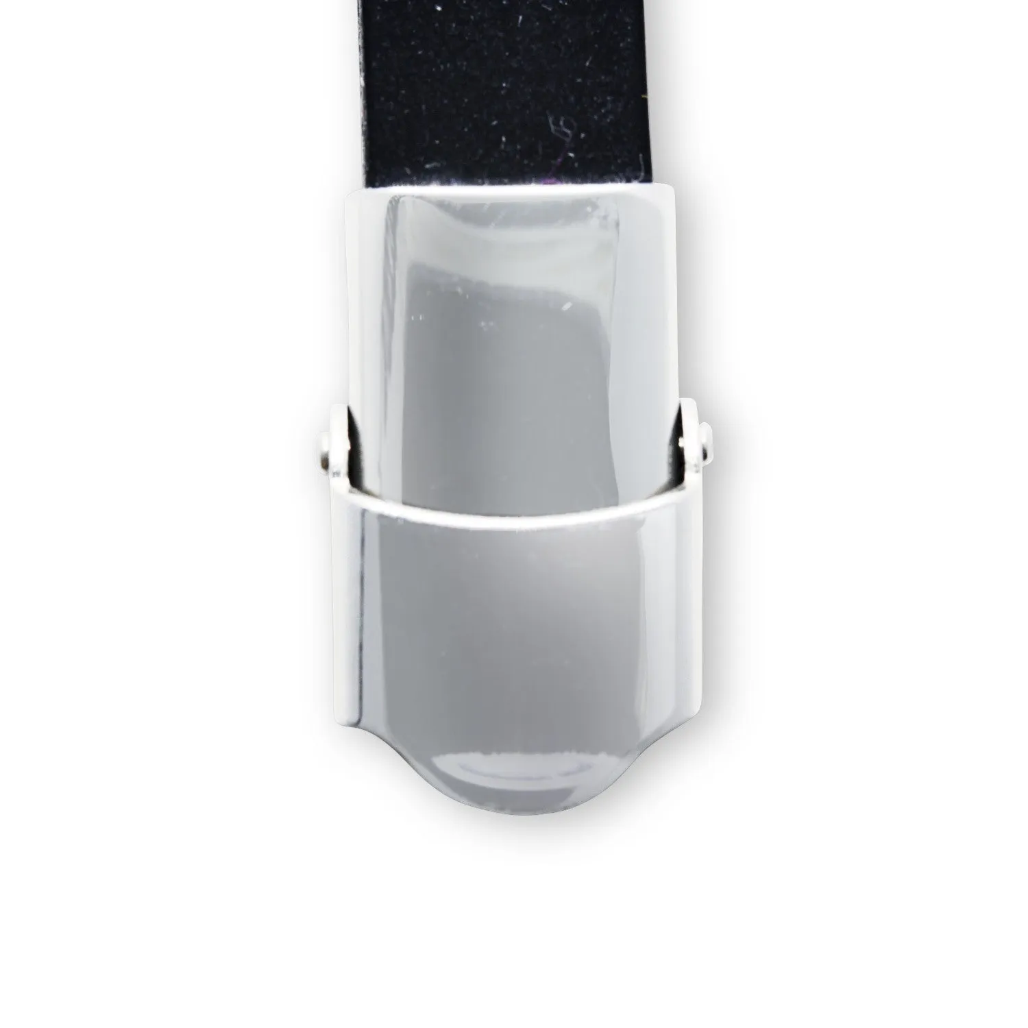 Stainless Steel Black Two Tone Design Leather Bracelet