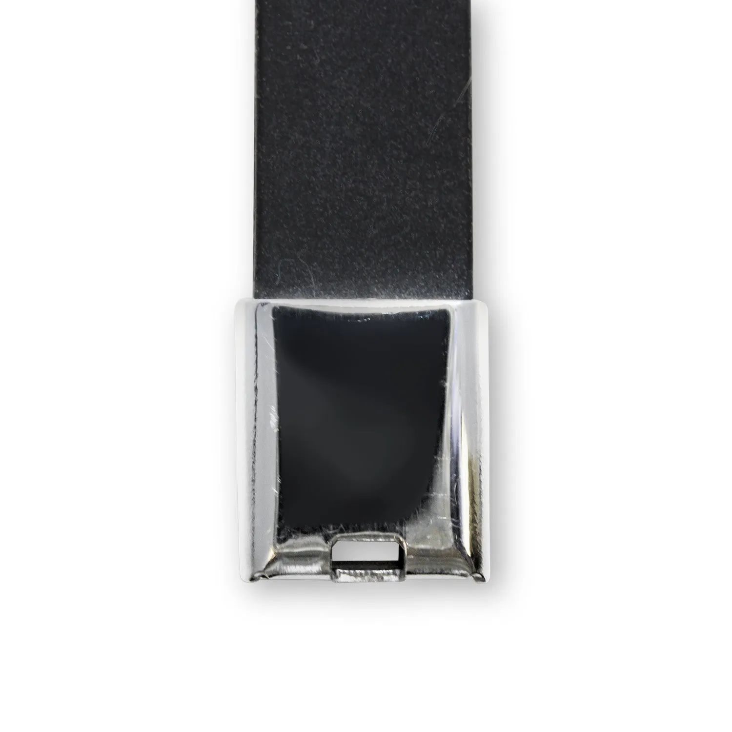 Stainless Steel Two Tone S Design Rubber Bracelet