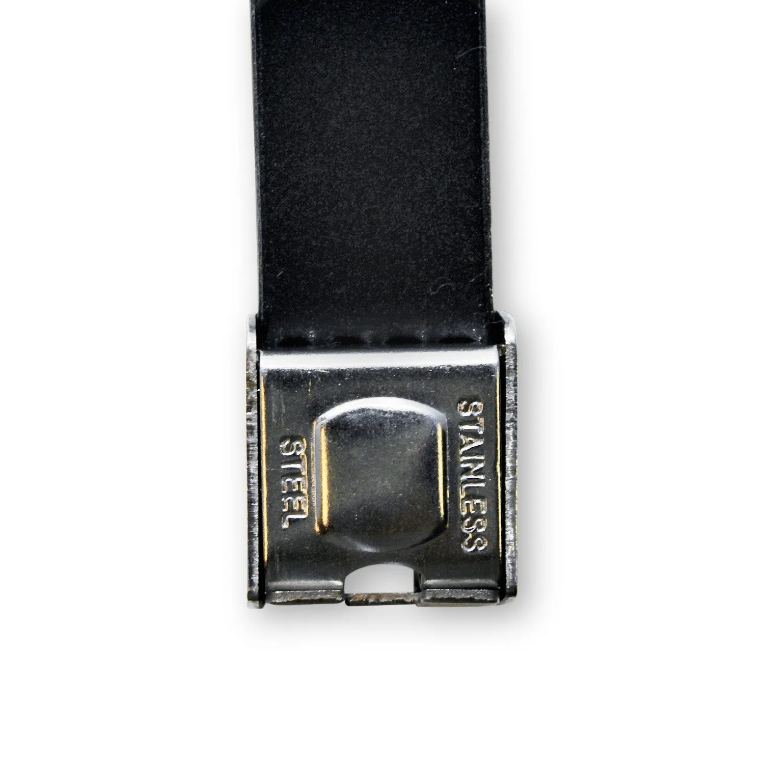 Stainless Steel Two Tone S Design Rubber Bracelet