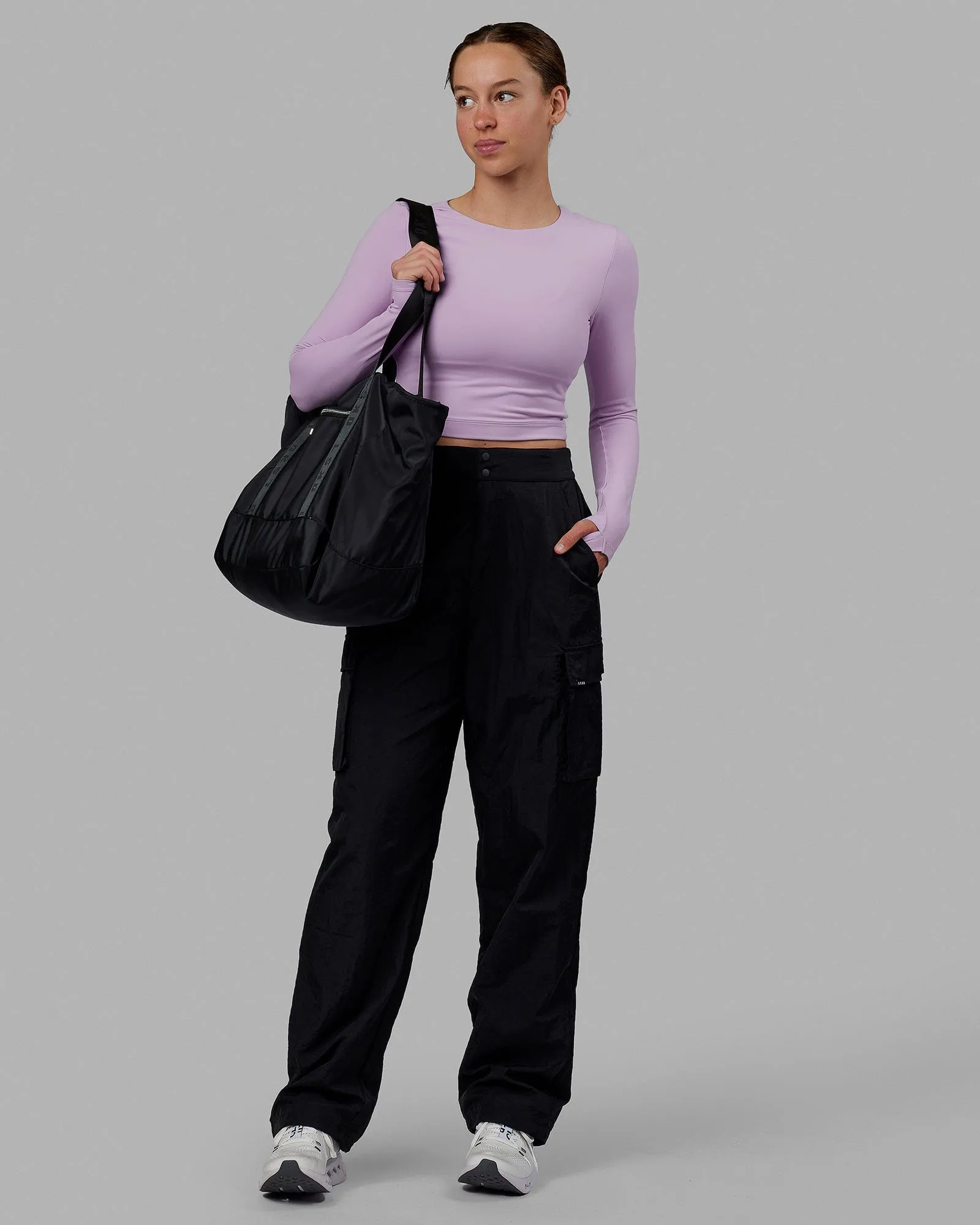 Staple Long Sleeve Cropped Tee - Pale Lilac