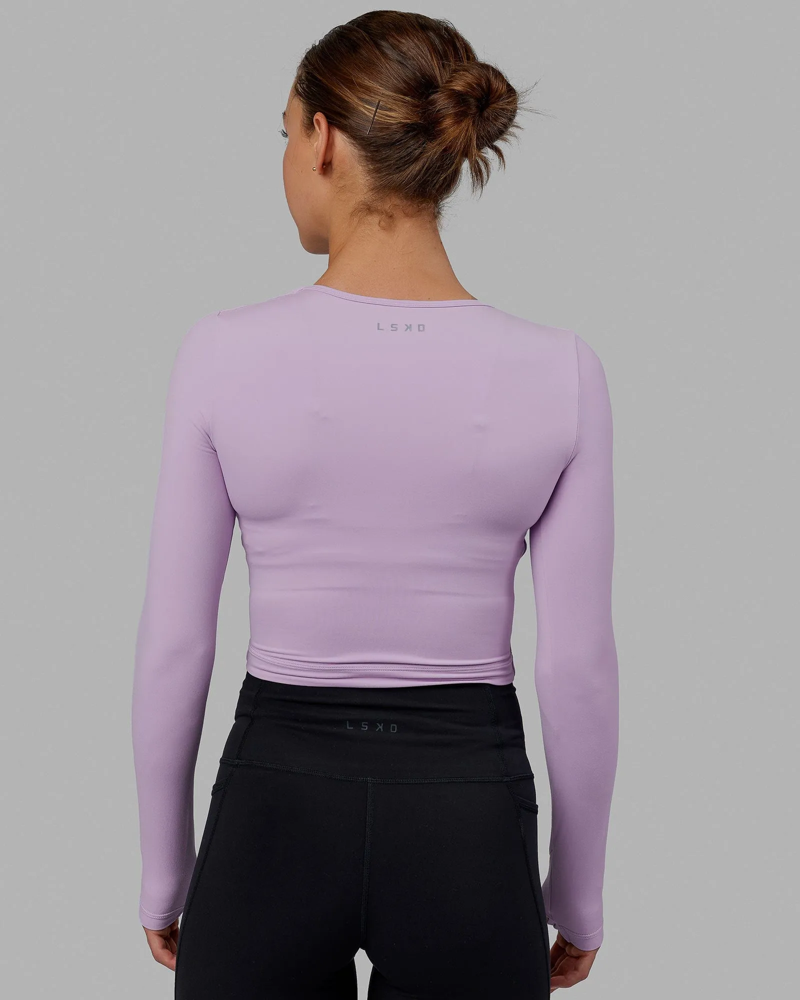 Staple Long Sleeve Cropped Tee - Pale Lilac