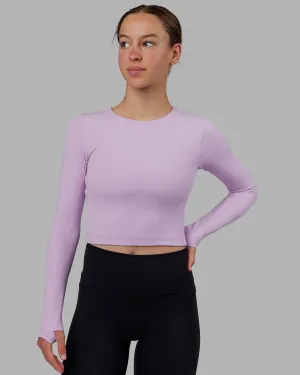 Staple Long Sleeve Cropped Tee - Pale Lilac