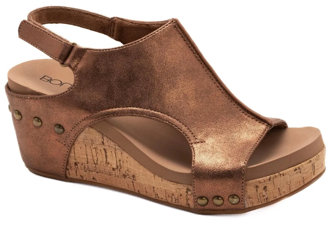 Stylish Comfortable Womens Footwear Fuchsia Suede Smooth Antique Bronze Corkys Footwear High-quality Open Toe Supportive Wedge Shoes