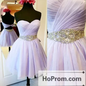 Sweetheart Pleat Mini Chiffon Prom Dresses Homecoming Dresses