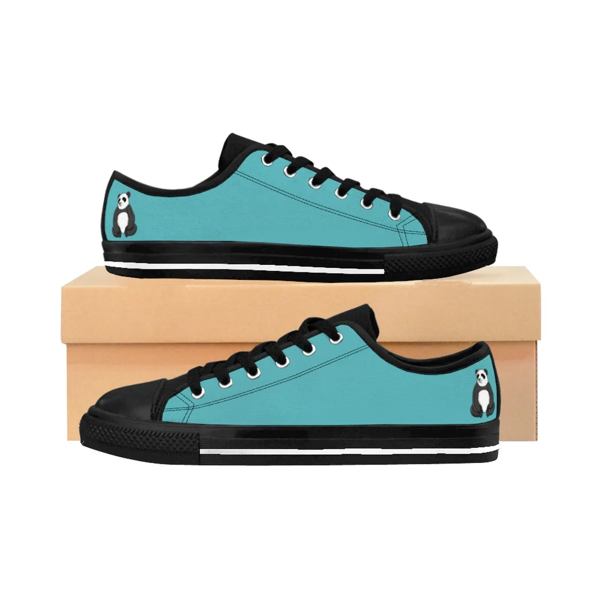 Teal Panda Women's "Comfy As F@$k" Sneakers