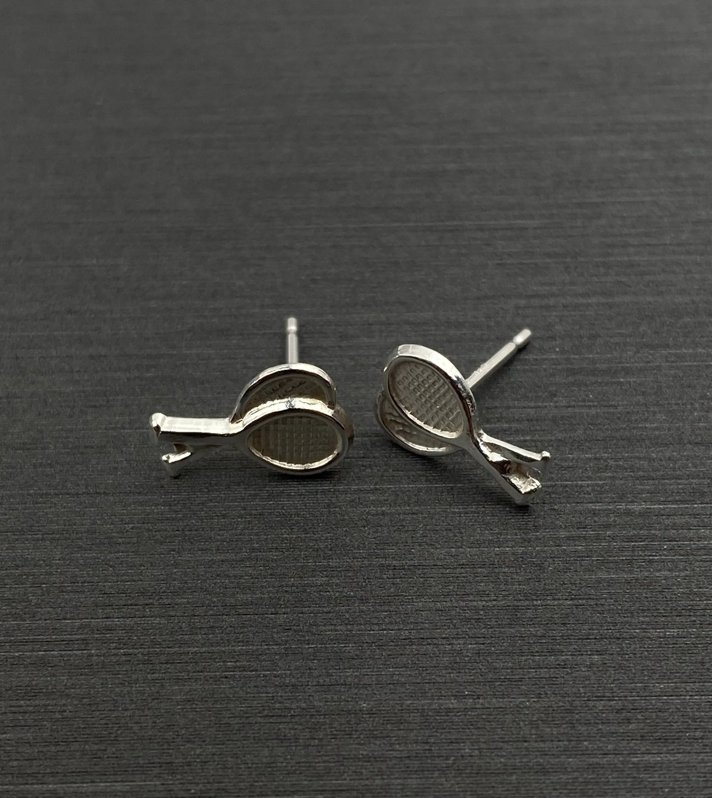 Tennis racket sterling silver earring studs, SKU#767-5