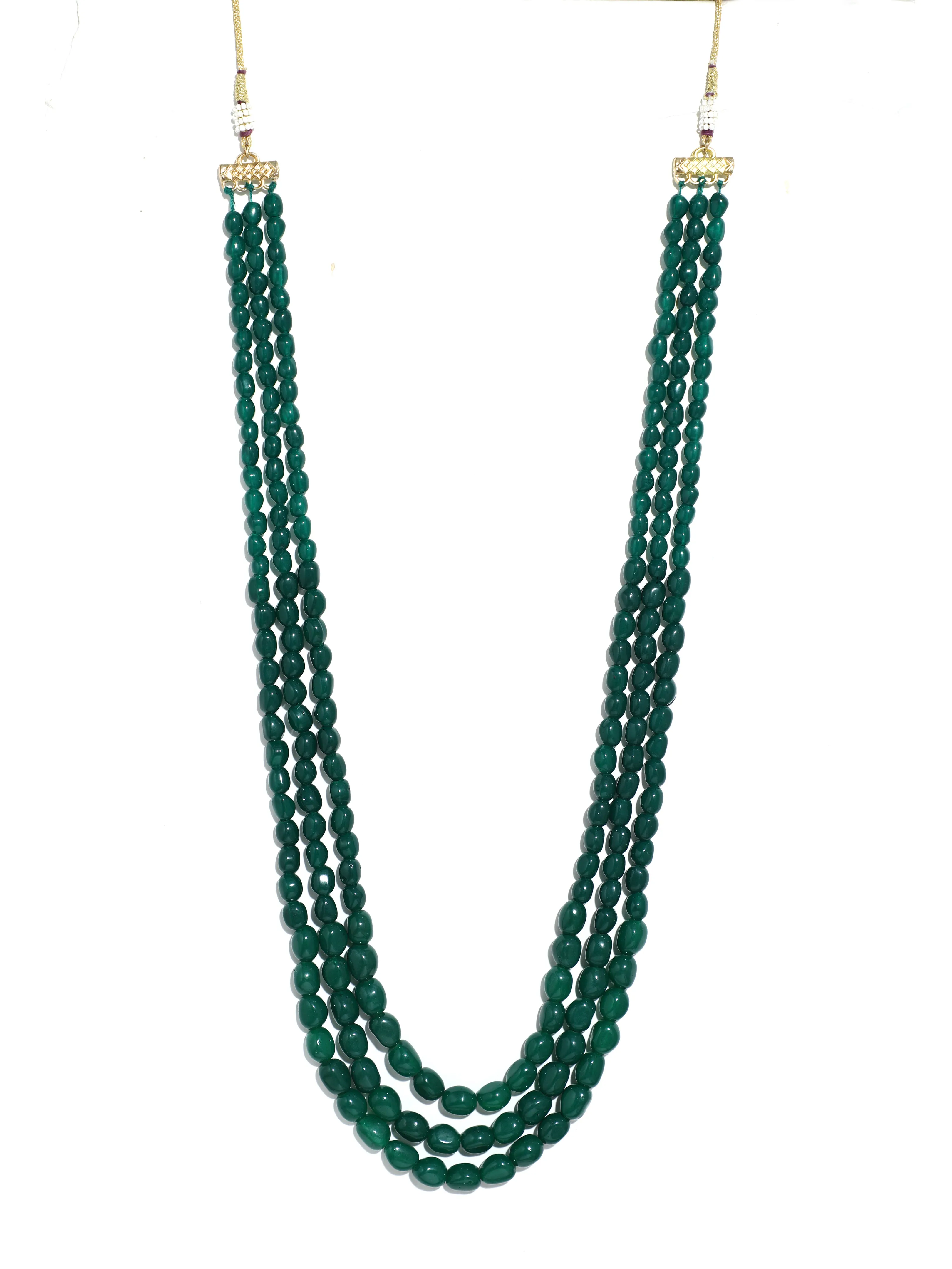 Traditional Green Beads Maharaja Moti Mala for Men
