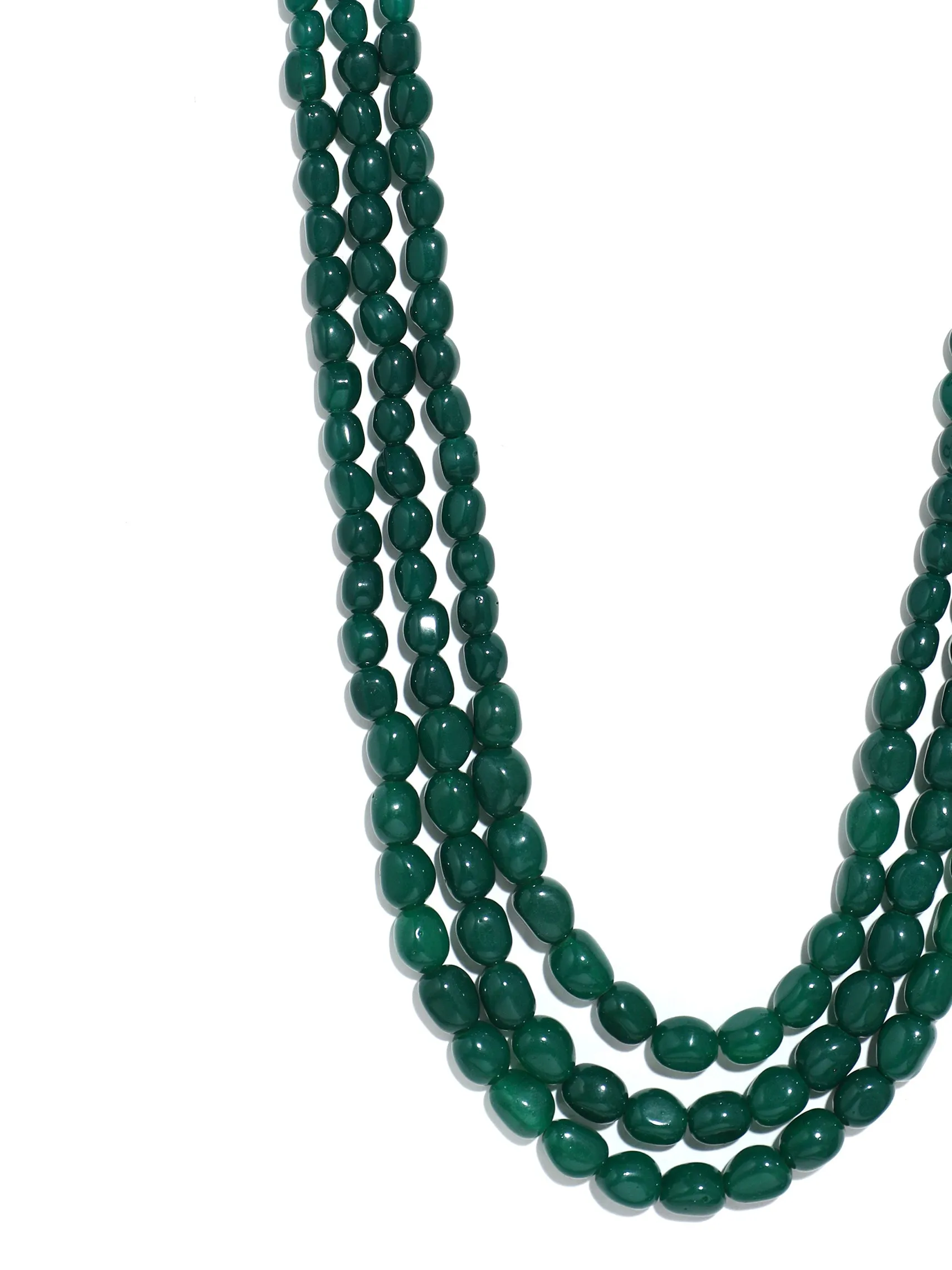 Traditional Green Beads Maharaja Moti Mala for Men